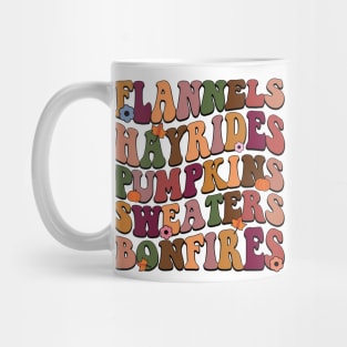 Flannels Hayrides Pumpkins Sweaters Bonfires Autumn Mug